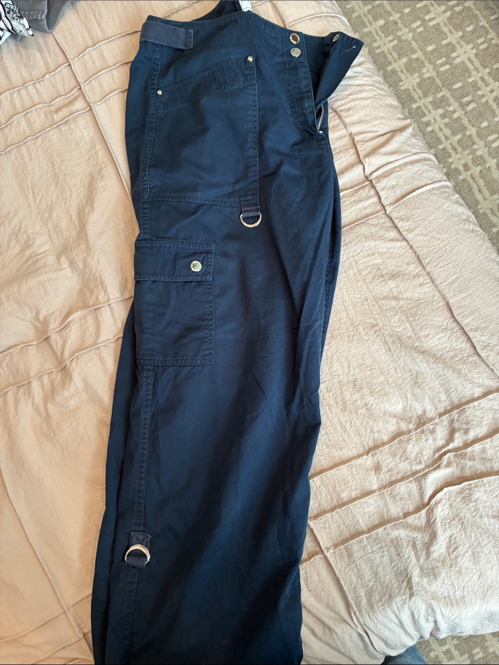Jones New York Dark Navy Cargo Pants with D-Ring Accents